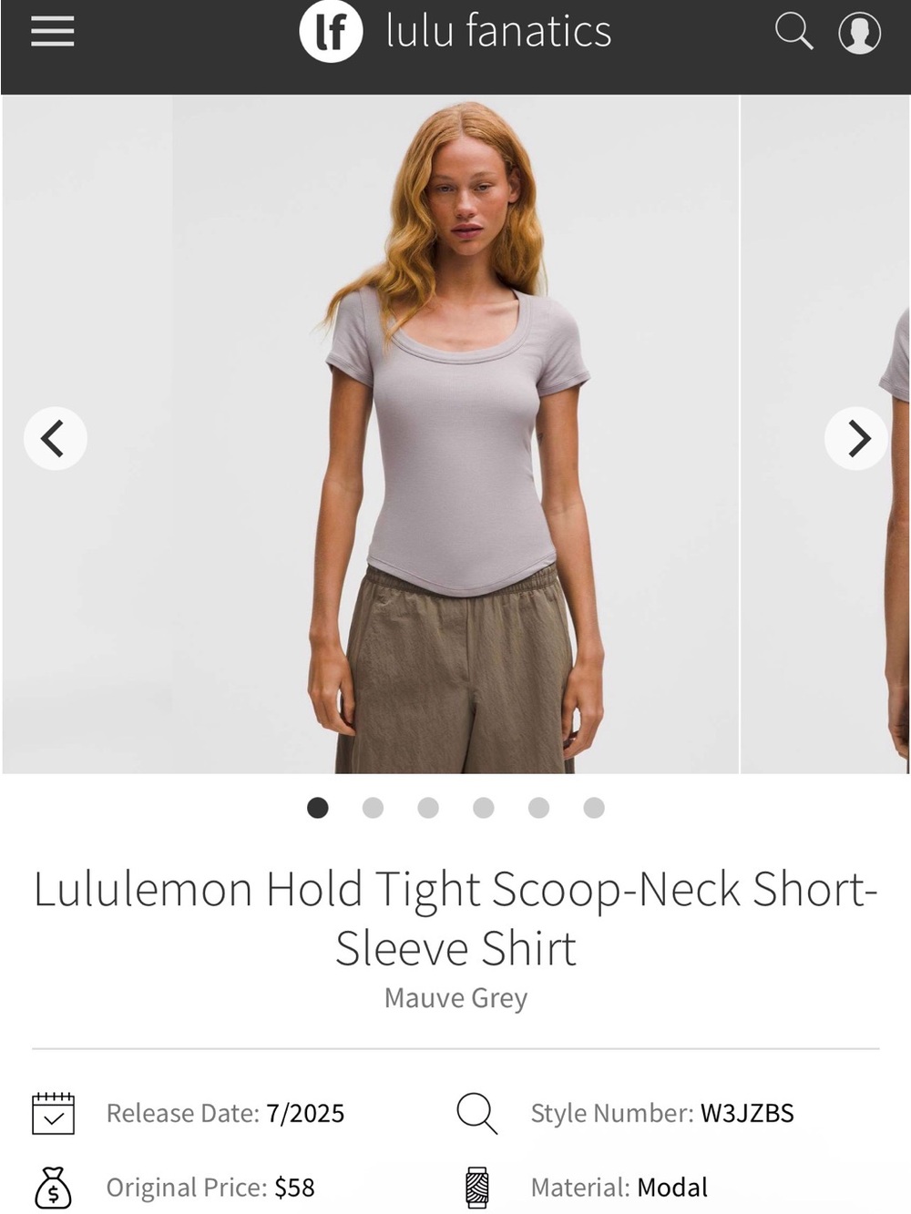 lululemon athletica Mauve Grey Scoop-Neck Short Sleeve Tee